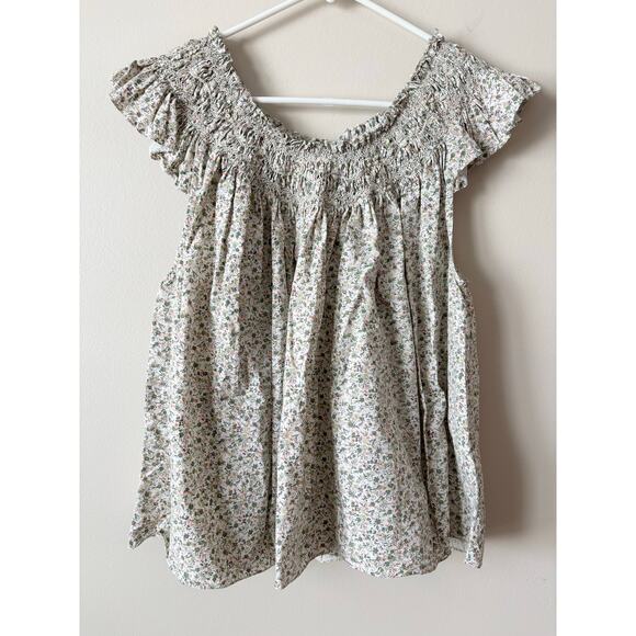 DOEN April Top in Green Summer Nectar Floral Print M - Picture 5 of 11